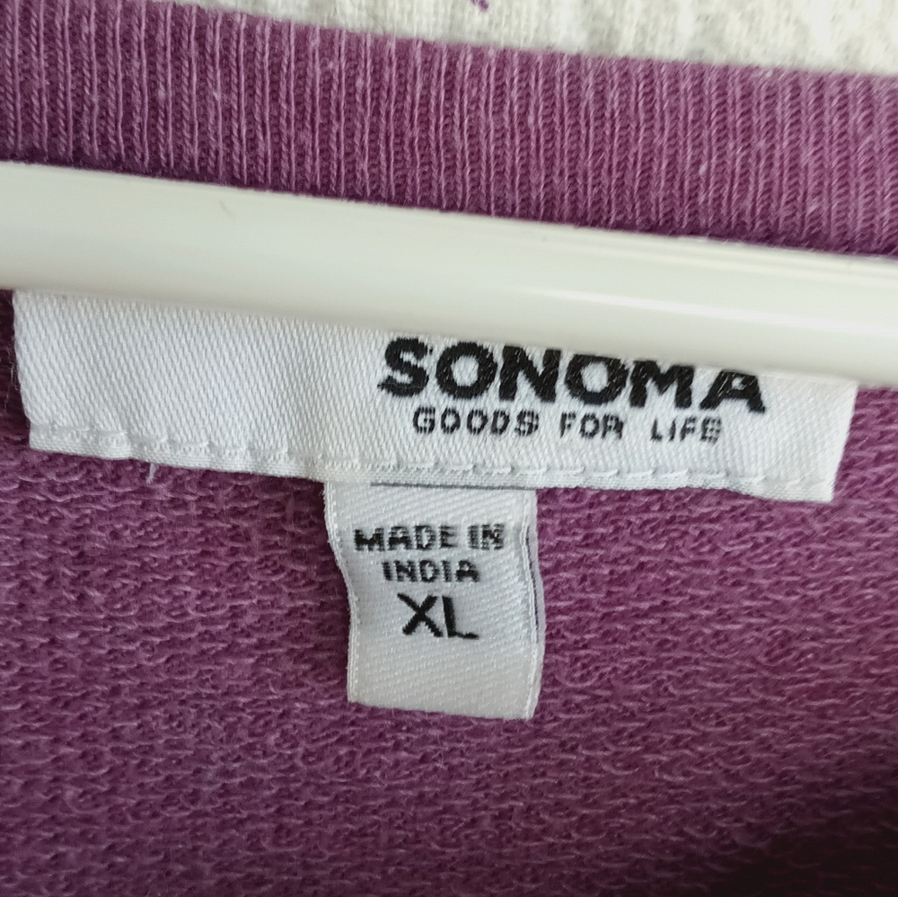 Sonoma Purple Western Sweatshirt Boho Aztec Embroidered Cowgirl Long Sleeve - Picture 9 of 11